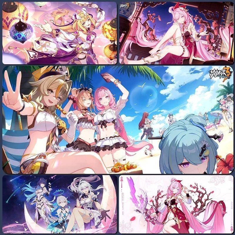 แผ ่ นรองเมาส ์ Honkai Impact 3 Elysia ขนาดใหญ ่ พิเศษหนาแป ้ นพิมพ ์ คอมพิวเตอร ์ โต ๊ ะ Honkai ❅ Star Rail 90 * 40/80 * 30/60 * 30/26 *21 ซม.Moegirls โต ๊ ะตกแต ่ งของขวัญสําหรับ ACG Gamers