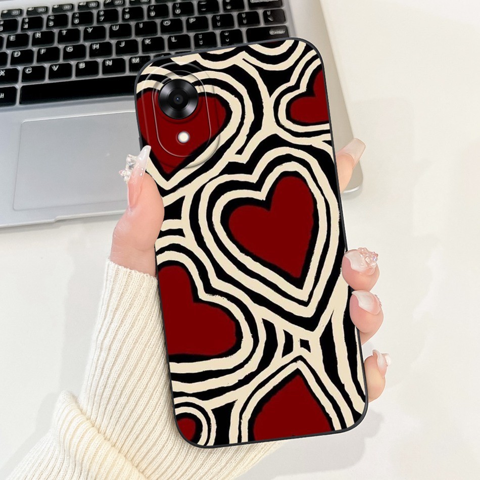 Oppo A17k A17 Square เลนส์ป้องกันกรณี OppoA17 17 17K 4G CPH2471 CPH2477 แฟชั่นการพิมพ์สีลูกกวาดซิลิโคนอ่อนนุ่มกรณี - รูปที่ 7