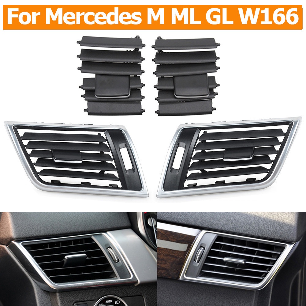 ด้านหน้าเครื่องปรับอากาศ AC Vent Grille Outlet ใบมีดชุดซ่อมสําหรับ Mercedes Benz W166 M ML GL ML300 ML350 ML400 ML450 GL350