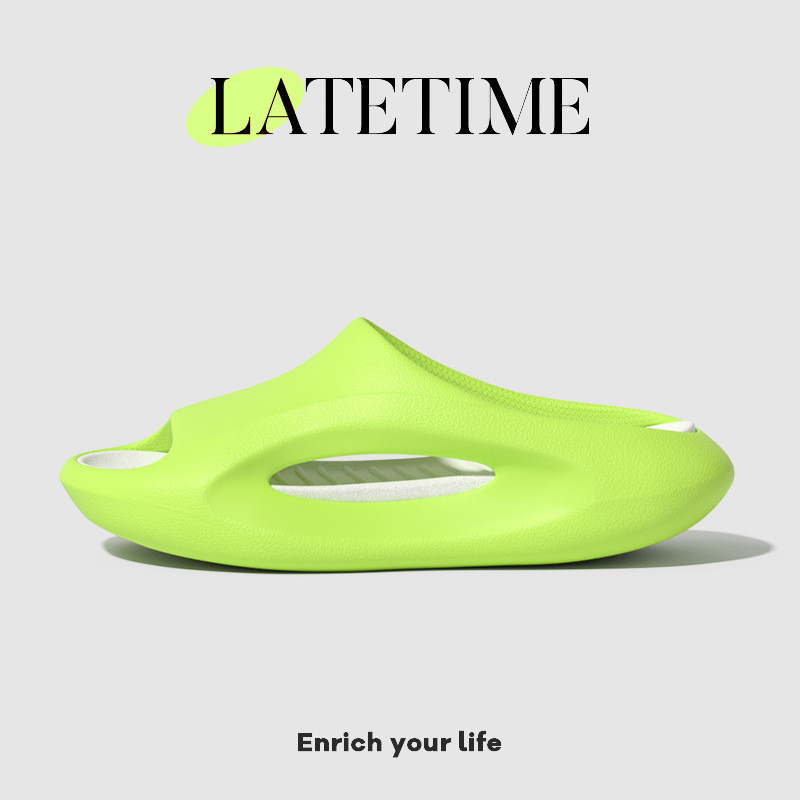 Ayuer Matching Color Step on Poo Feeling Sports Sandals รองเท้าแตะเสี้ยวพื้นหนากันลื่นกลางแจ้งสําหรับผู้ชายและผู้หญิง