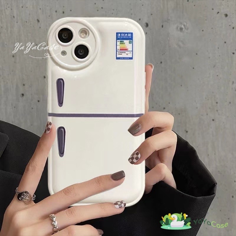CuteCase เหมาะสำหรับ IPhone 11 13 for เคสไอโฟน14 12 Pro Max 14 7 8 Plus X XR XS MAX ตู้เย็นขนาดเล็ก ป้องกันการตก เคส