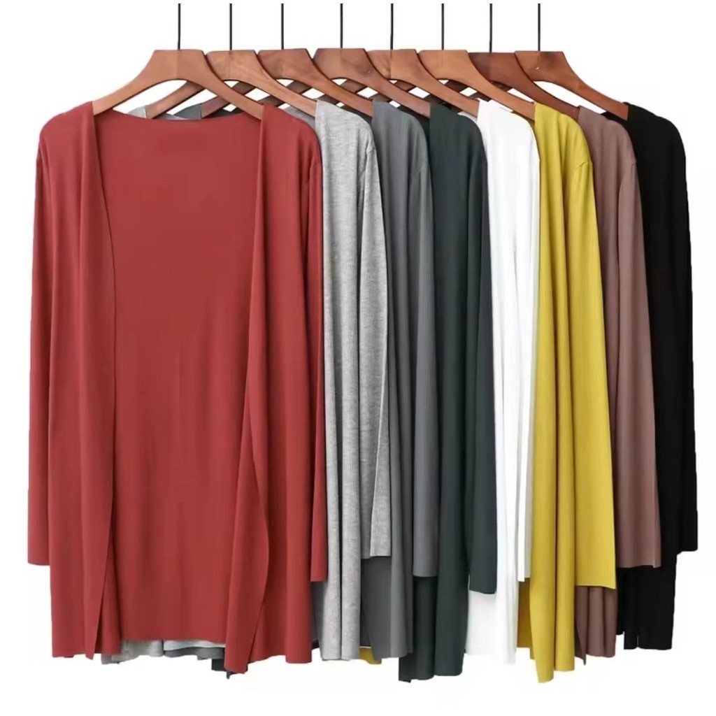 SiamStyle-----ถูกที่สุด เสื้อคลุมแฟชั่น สีพื้น 3 สี เสื้อคลุมแขนยาวราคาถูกราคาโรงงานเลยจร้าเนื้อผ้านิ่มใส่สบายมีกระเป๋า