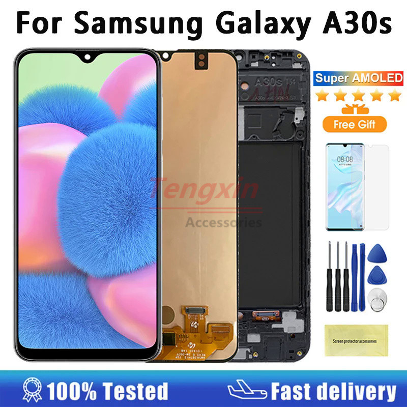 6.4 Super Amoled สําหรับ Samsung Galaxy A30s A307F A307 A307FN จอแสดงผล LCD Touch Screen Digitizer ส