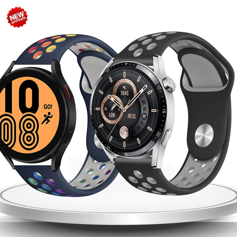 20 มม.22 มม.ซิลิโคนกีฬา Dual สีสร้อยข้อมือสําหรับ Samsung Galaxy Watch 4/5/6 44 มม.40 มม./3/active 2 เกียร์ S3 GT2 2e