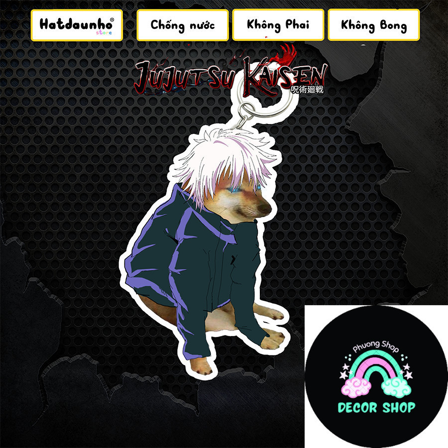 พวงกุญแจ Cheems meme พร้อมตัวละคร cheems Gojo พวงกุญแจน่ารัก jujutsukaisen ตลก พวงกุญแจสุนัข