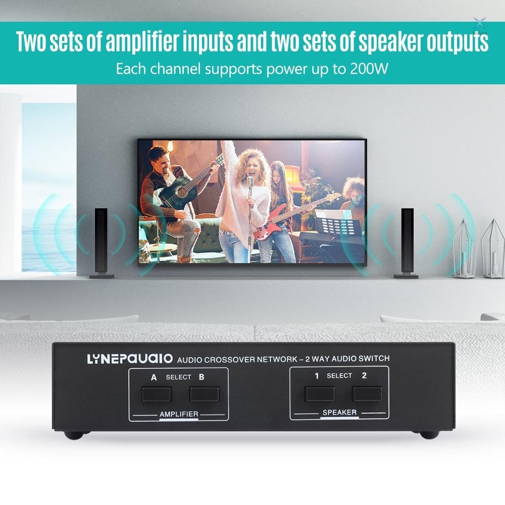 Lynepaauaio 2 In 2 Out Speaker Selector Switch Audio Signal Switcher Power Amplifier Audio Receiver Splitter Box - รูปที่ 3