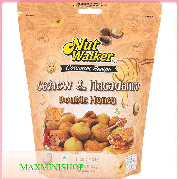 เมล็ดมะม่วงหิมพานต์และแมคคาดาเมียเคลือบน้ำผึ้ง Nut Walker 120 G.