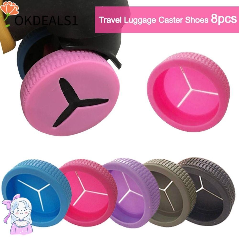 Dealshop ซิลิโคนครอบล้อกระเป๋าเดินทาง ลดเสียงรบกวน 8 ชิ้น ต่อชุด
