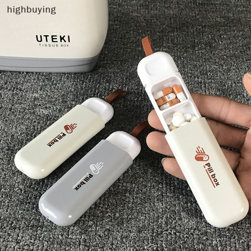 [ Highbuying ] 3 Grids Pill Organizer Mini Easy To Carry Pocket Small Pill Box for Outdoor New Stock