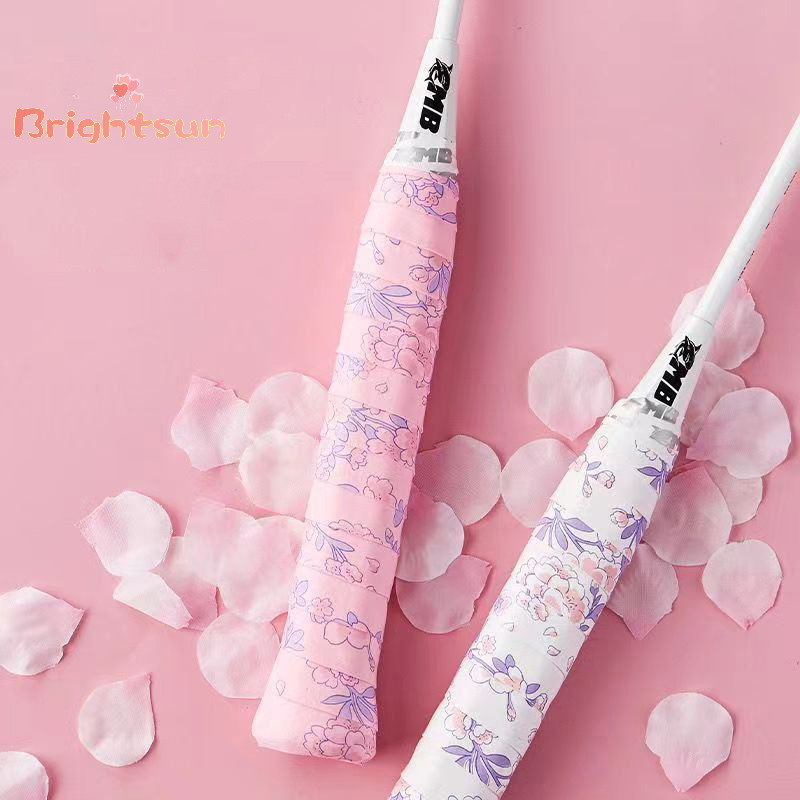 Brightsun 1/2pcs Sakura Overgrip Anti-Slip PU Sweatband Cushioning Grip เทปสําหรับเทนนิสแบดมินตัน Squash กีฬาอุปกรณ ์ เสริมใหม ่