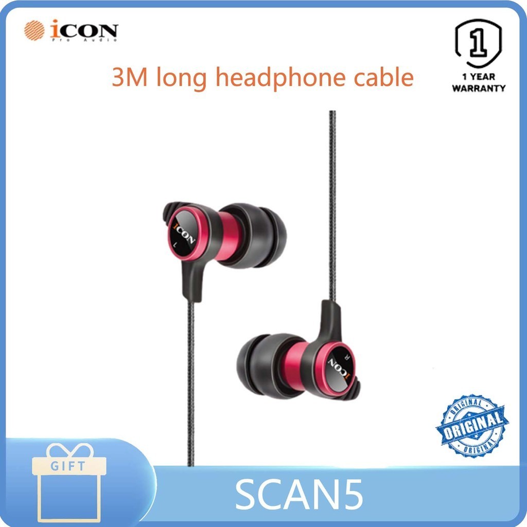 Icon SCAN5 in-ear anchor monitor ชุดหูฟังการ ์ ดเสียง 3 เมตรสายสดหูฟังแบบมีสายไม ่ มีไมโครโฟน