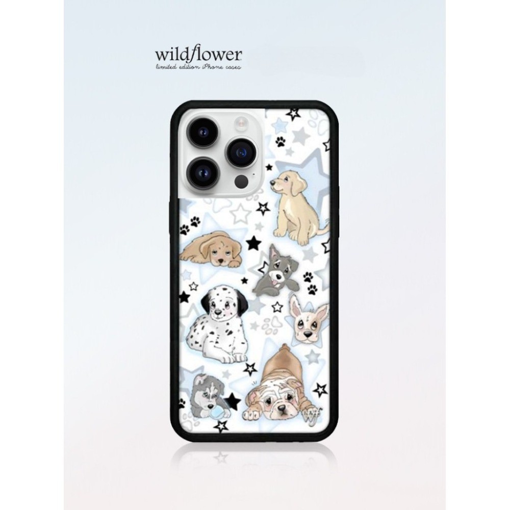 Wildflower Puppy Party เคสโทรศัพท ์ สําหรับiPhone 15 14 13 12 Pro Max Hard CasingซิลิโคนAnti-Fallingกันกระแทกปกหลัง