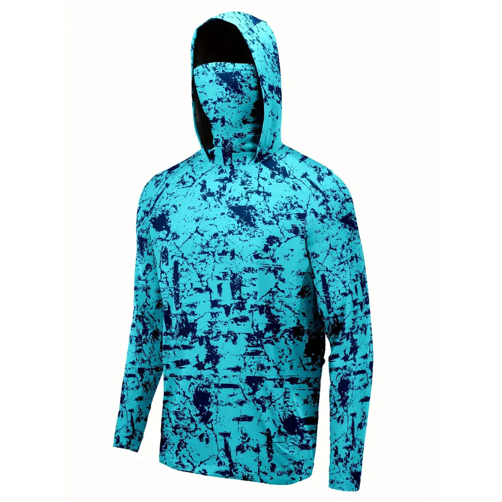 เสื ้ อตกปลา Upf 50 Fish Hoodies เสื ้ อแขนยาวป ้ องกันรังสียูวี