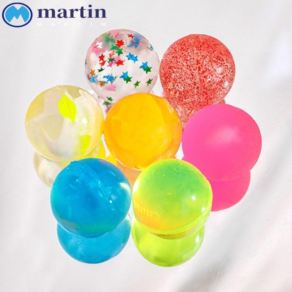 Martin ที ่ มีสีสัน Bouncy Ball, ไล ่ ระดับสี Bouncing ยางเงา Ball, ตลกตกแต ่ ง Glitter สนุก High Bounce ของเล ่ นลูก Photo Props