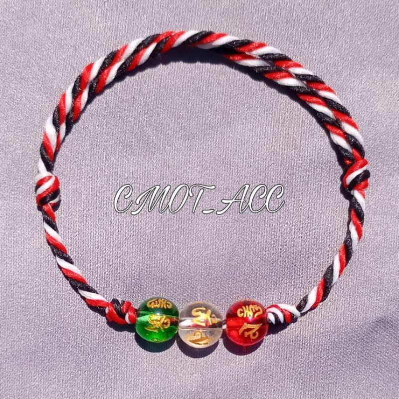 TRIDATU THREE CRYSTAL STONE TIBET MANTRA BRACELET