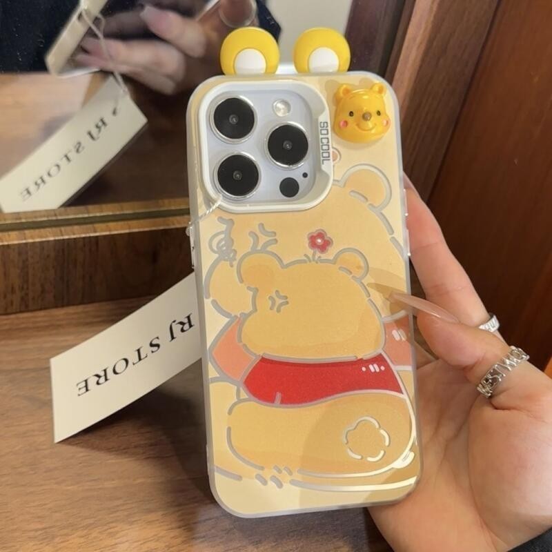 ตกแต่งหูการ์ตูนตัวอักษรขนาดใหญ่ Shock Absorption เคสโทรศัพท์สําหรับ IPhone/xsmax XR IPhone 14 15plus 11 12 13promax IPhone 7/8plus Anti Drop