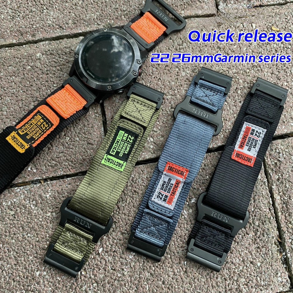 ยุทธวิธีไนลอนสําหรับ Garmin Fenix 5 5X 7X Pro 6 6X Pro 22 มม.26 มม.กีฬา Braid Quick Release เปลี ่ ยนสายรัด