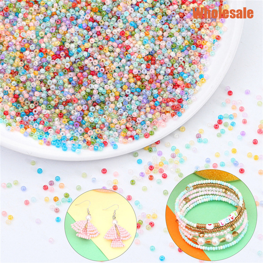150-1000pc 2-4 มม.แก ้ ว Spacer ลูกปัดที ่ มีสีสันหลวมลูกปัดสําหรับเครื ่ องประดับทํา DIY จี ้