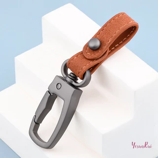 YosunRui] พวงกุญแจหนังทําด้วยมือ DIY พวงกุญแจรถคุณภาพสูง Ch พวงกุญแจอุปกรณ์เสริมรถผู้ชายเอวแหวนใหม่