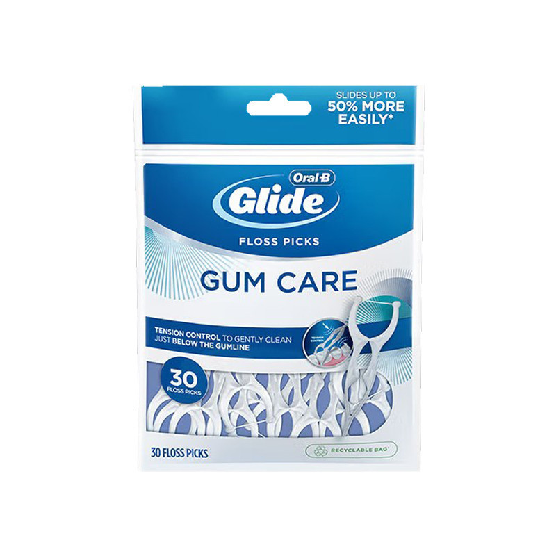 Oral B Glide Floss Picks 30 ชิ ้ นไม ้ จิ ้ มฟัน Stick ฟันทําความสะอาดช ่ องปากสุขอนามัย Care Flosser