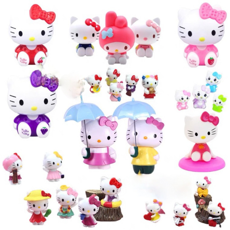 [สินค้าคงคลัง] ธีมเฮลโลคิตตี้ตกแต่งเค้กการ์ตูนคิตตี้เค้กด้านบนเด็กงานเลี้ยงวันเกิด