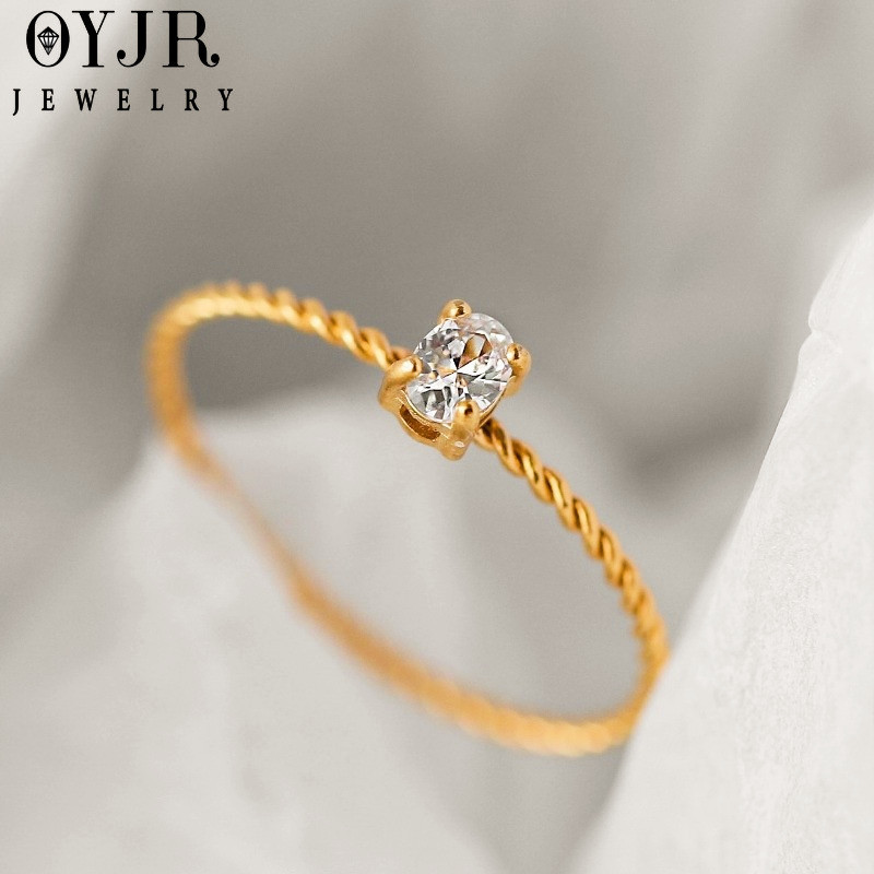 OYJR แหวนเพชรสวยๆ แหวนสแตนเลสแฟชั่นสำหรับผู้หญิง ราคา ถูกที่สุด ดีลบีเคเค แกลเลอรีภาพที่ 3