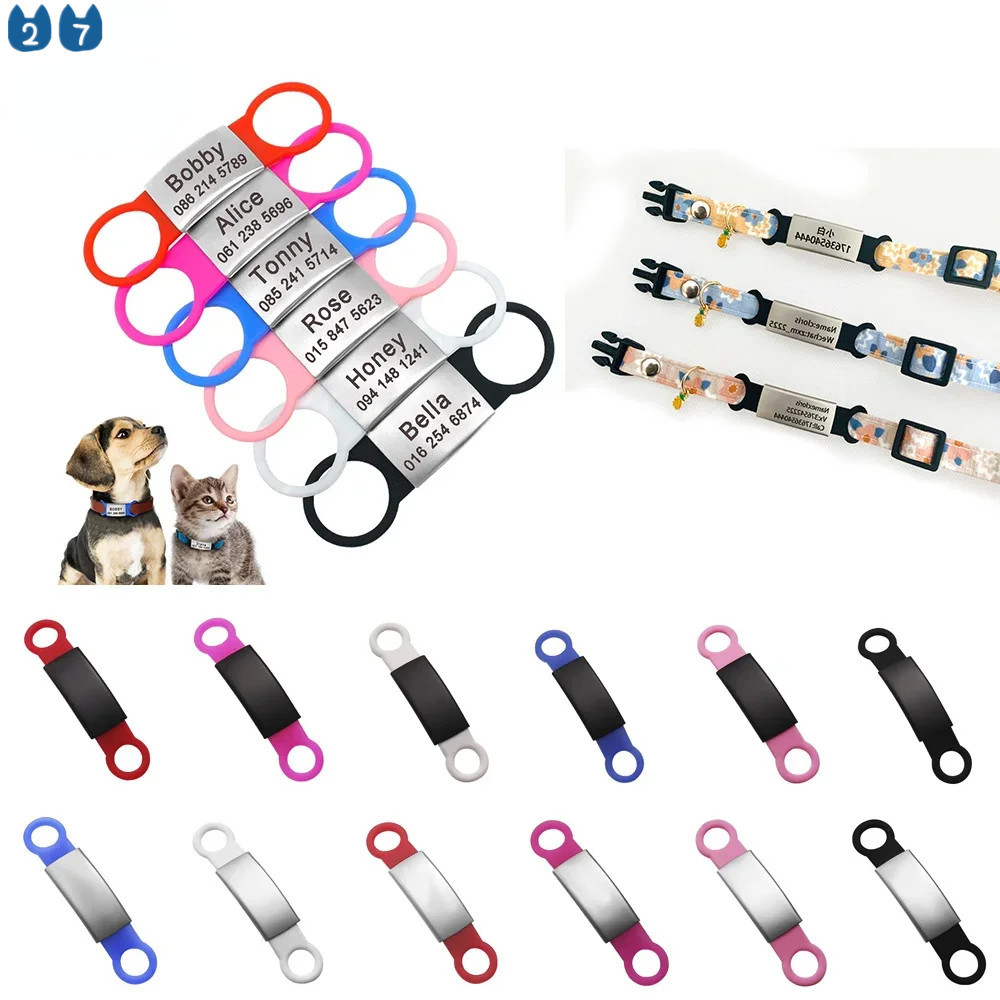 27สัตว์เลี้ยง1PC Diy แท็กชื่อปลอกคอสุนัขชื่อส่วนบุคคลแท็กแมวสไลด์บนแท็กสัตว์เลี้ยง ID เงียบที่กําหนดเองแท็กสุนัขแกะสลักชื่อแมวที่กําหนดเอง