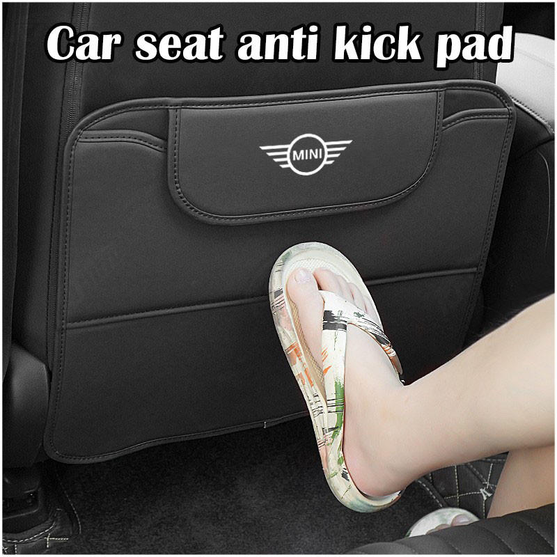 Mini Car Seat Anti Kick Pad หนังฝาครอบป้องกัน Anti Scratch Anti Dirt Pad อุปกรณ์ตกแต่งภายในรถยนต์สําหรับ Cooper Countryman Clubman Mini Cooper S One D F54 F56 F60 R56 R60