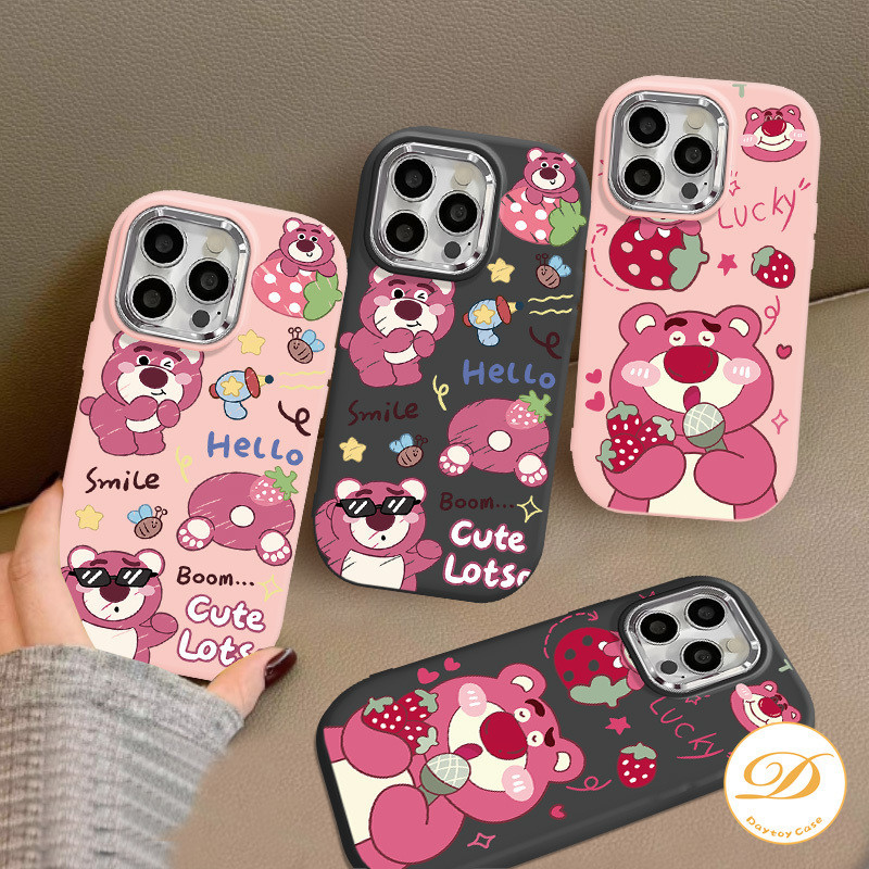 น่ารักLotsoการ์ตูนLuckyสตรอเบอร์รี่หมีสําหรับOPPO A3X A3 A58 A16 A54 A17 A38 A57 A15 A7 A5s A12 A77 