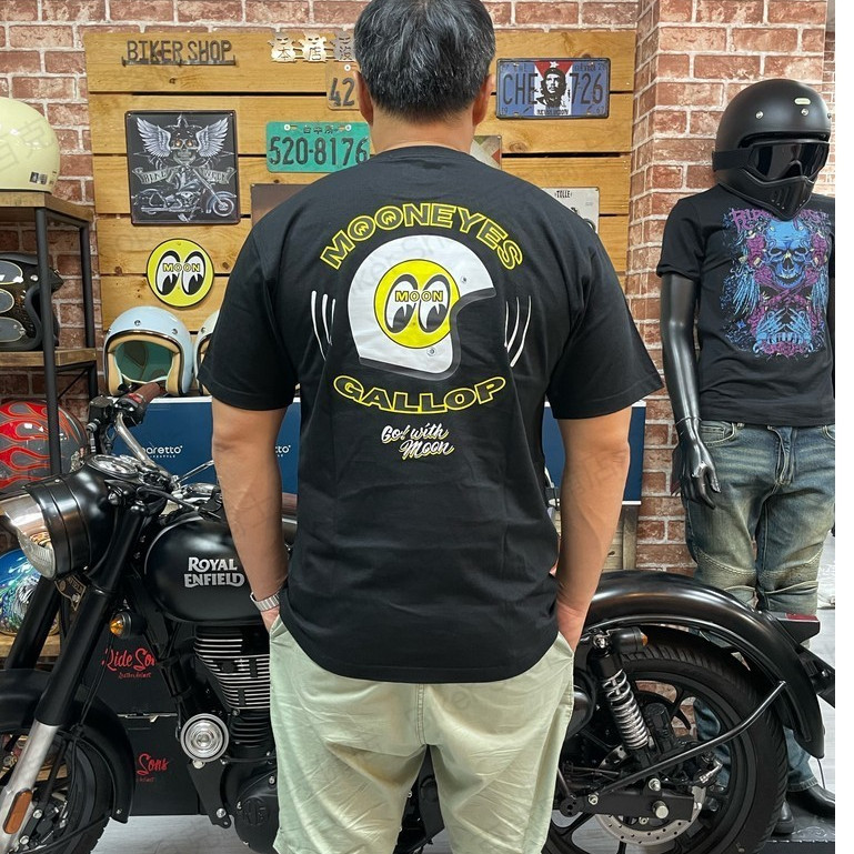 S-5XL ( สต ็ อกพร ้ อม 100 % ) Mooneyes เสื ้ อยืดแขนสั ้ นแบรนด ์ ร ่ วม Moon Eyes