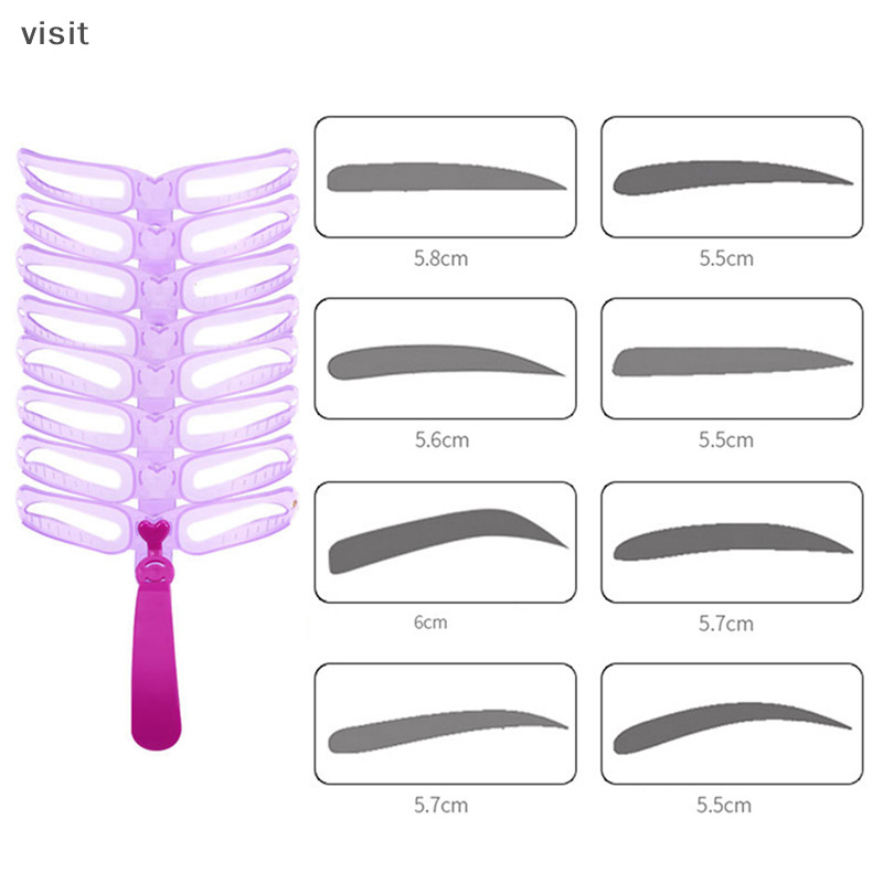 [VI ] 8 ชิ ้ น/set Reusable Eyebrow Template Kit Grooming Eyebrow Makeup Helper Tools TH