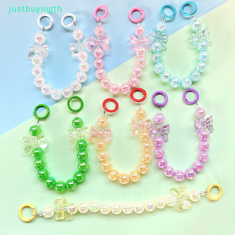 [JBTH] โบว์เรียบง่ายลูกปัดเชือกเส้นเล็กโทรศัพท์มือถือป้องกันการสูญหายโซ่โทรศัพท์พวงกุญแจโซ่กล้องกระเป๋าโซ่ถ้วยน้ําจี้ตกแต่ง [JB]