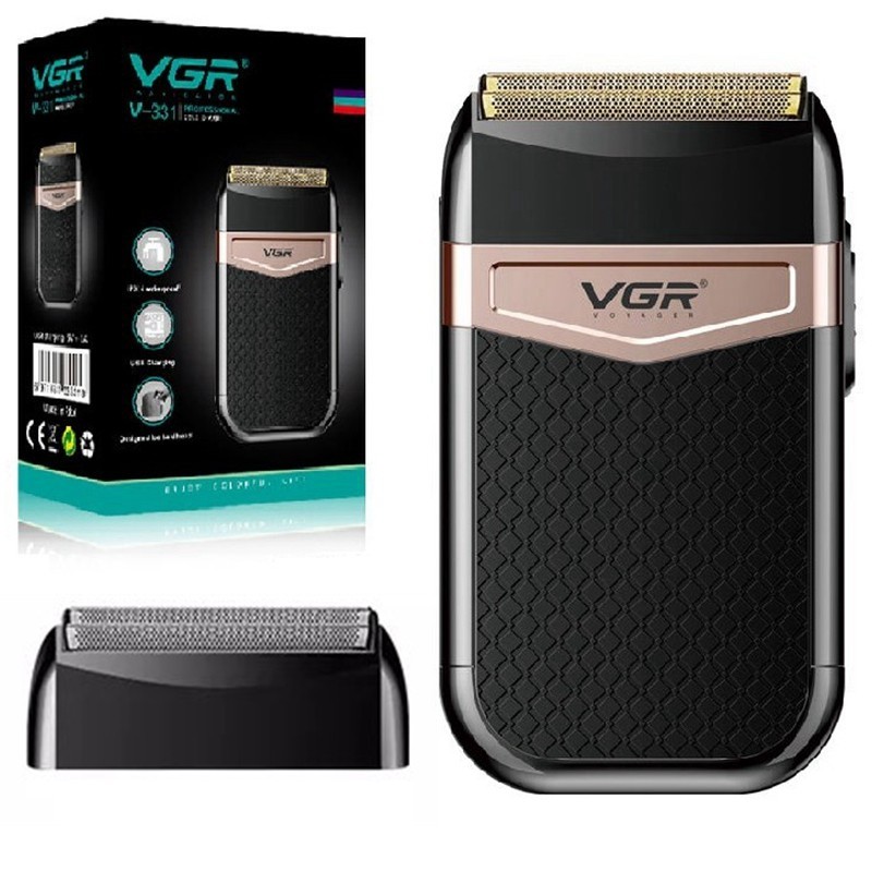 VGR เครื่องโกนหนวดไฟฟ้าเปียกแห้งสําหรับผู้ชายเคราและผมมีดโกนหนวดไฟฟ้าแบบชาร์จไฟได้หัวล้านเครื่องโกนห