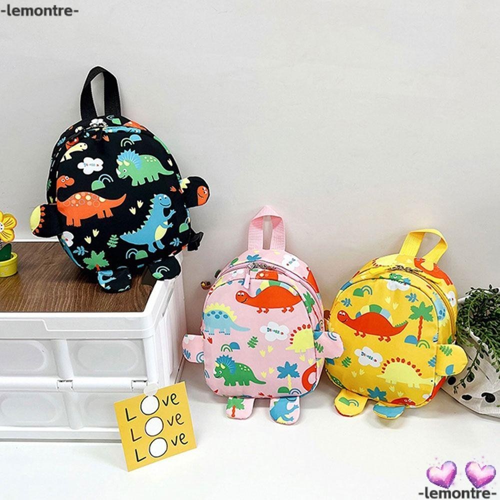 Lemontre กระเป๋าเป้สะพายหลัง ลายการ์ตูนไดโนเสาร์ สามารถปรับได้ สําหรับเด็กอนุบาล