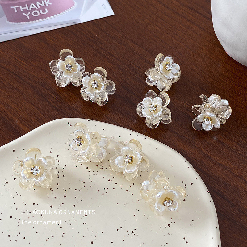 เกาหลีโปร ่ งใส Camellia กิ ๊ บติดผมพลาสติกมินิคลิปแฟชั ่ นสาวอุปกรณ ์ เสริมผม
