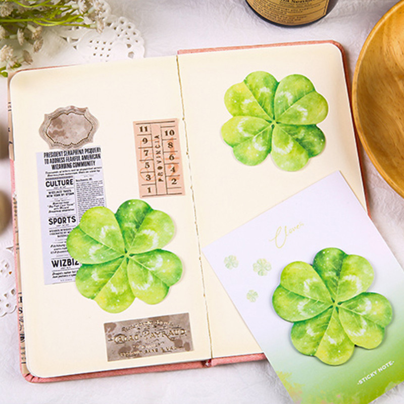 30แผ่นจําลองใบรูปร่างเหนียวบันทึกโรงเรียนสํานักงานแบบพกพาใบสไตล์แผ่นบันทึก