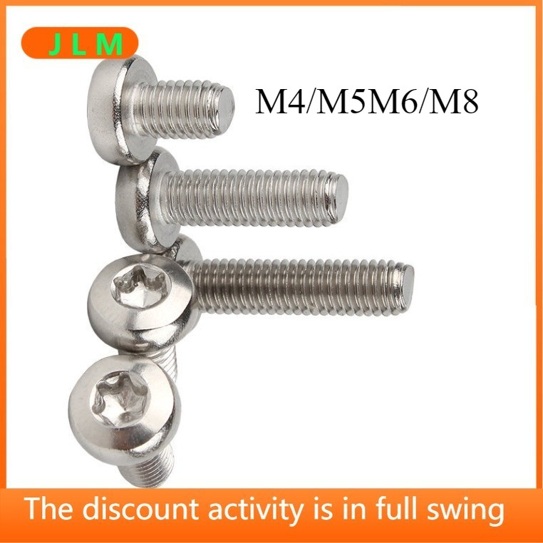 ((JLMH) หัวกลม Torx สกรูกันขโมย สแตนเลส 304 สกรูไม่มีคอลัมน์ Bolt M4/M5M6/M8