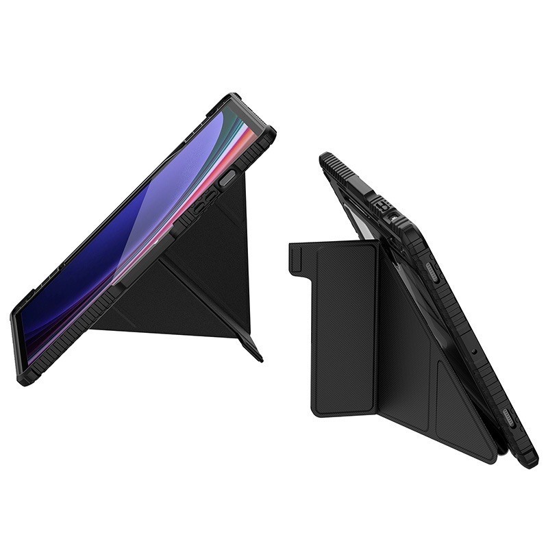 พับจีบ Y NILLKIN งานแท้ หนัง PU กันกระแทกกล้อง แบบสไลด์ได้ สําหรับ Samsung Tab S7 S8 S9 S7FE S9FE PLUS FE ใส่ปากกา