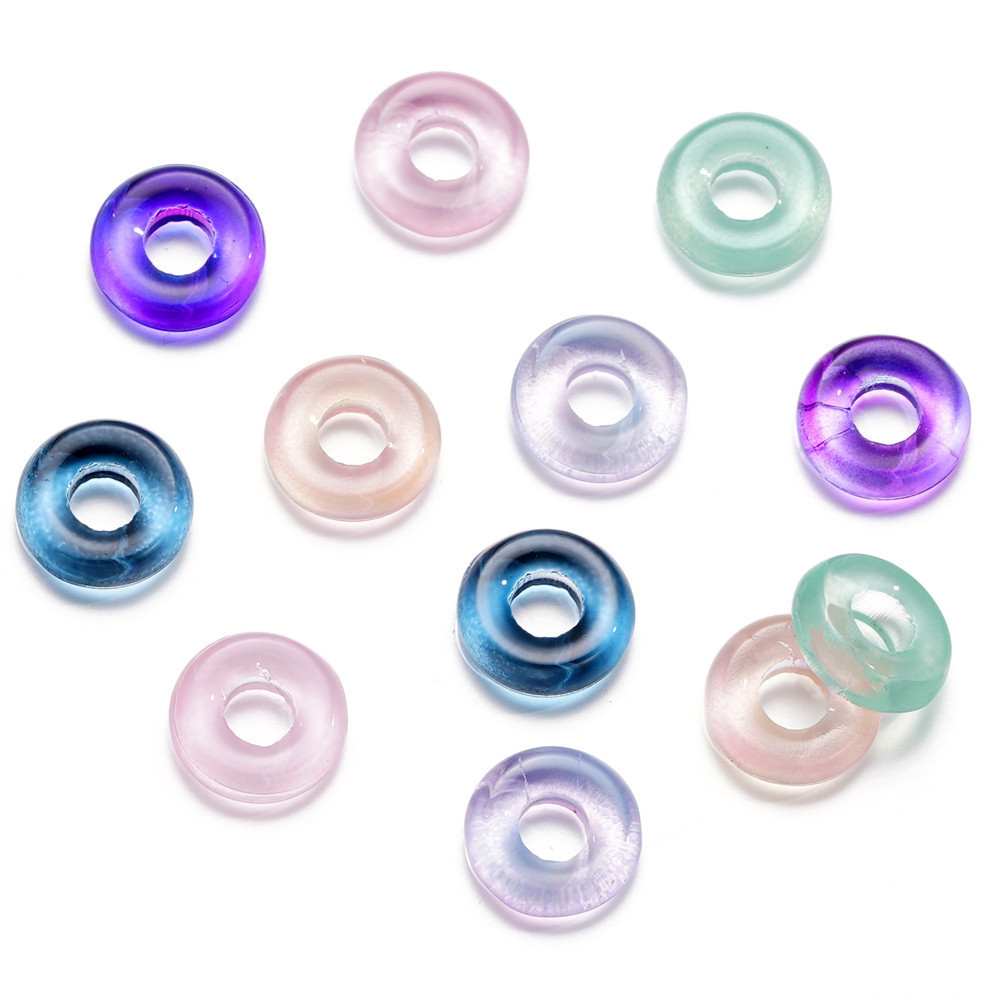 ลูกปัดแก้วเลียนแบบหยกทรงกลม 10-30 ชิ้น  สำหรับทำเครื่องประดับ DIY งานแฮนด์เมด