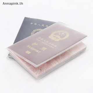 Annapink.th ปกหนังสือเดินทางโปร่งใสบนกระเป๋าเอกสารกันน้ําปลอกป้องกันหนังสือเดินทาง EN