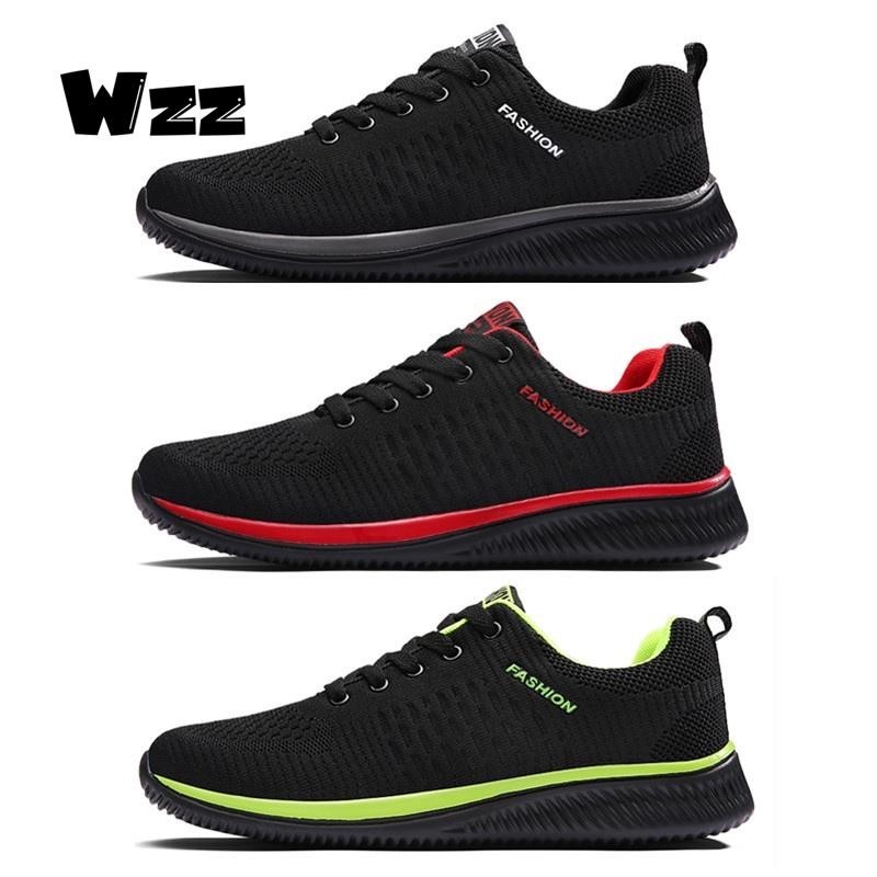 WZZ 2026 Plus ขนาด 36-48 คู่รองเท้าผ้าใบลําลอง Anti Slip รองเท้าวิ่ง Breathable ตาข่ายรองเท้าสีดําสําหรับคู่ 9088