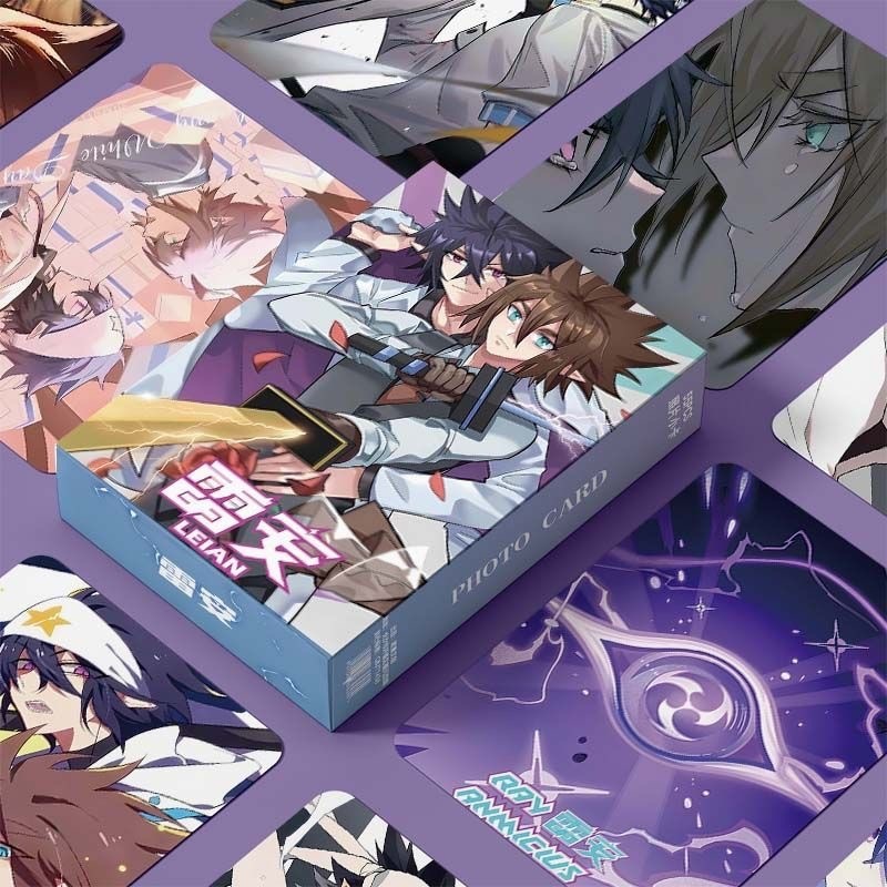 50-55pcs Manga Manhwa Identity V Laser Holographic Lomo Cards Pochacco Dawn of the Dragon Jujutsu Kaisen Photocards Night by the Sea Blue Archive Auto World Hologram Postcards