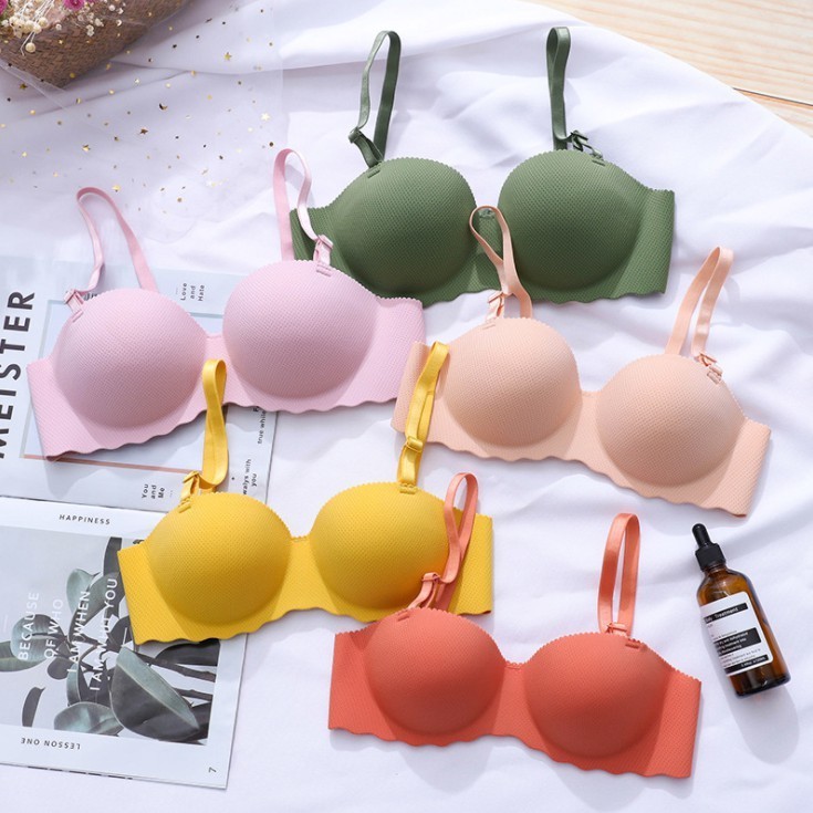 #027 มี10สี บราไร้ขอบ ไร้โครง บราเกาะอก ฟองน้ำ หนา 1ซม W - รูปที่ 7