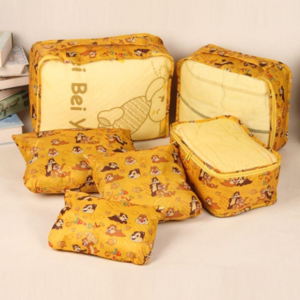 Bastibag 6 ชิ้นชุดกระเป๋า, การ์ตูนหลากสีกระเป๋าเดินทาง, Creative กันน้ํา Visualized หน้าต่างพับเสื้อผ้า Sorting Bag Travel/Bussity Trip