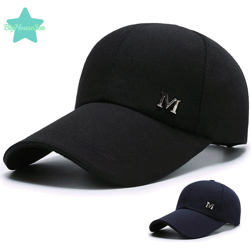 [BigHouseSea] ผู้ชายผู้หญิงเบสบอลหมวกฤดูร้อนหมวกผ้าฝ้าย Snapback Hip-Hop หมวกผู้ใหญ่กีฬา Sun หมวกสบายๆยาว Brim หมวกกอล์ฟใหม่