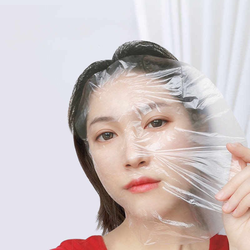 100ชิ้นทิ้งใบหน้าฟิล์มพลาสติกเต็มใบหน้าทําความสะอาดหน้ากาก รูปที่ 3