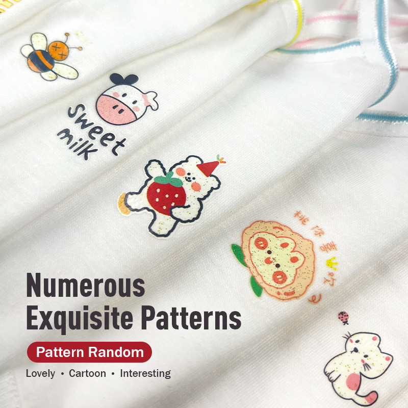 [MKIDS Fashion] 5 ชิ้นชุดชั้นในผ้าฝ้ายเด็กระบายอากาศไม่มีบราเสื้อกั๊กสำหรับสาว 8-16Y (รูปแบบสุ่ม)