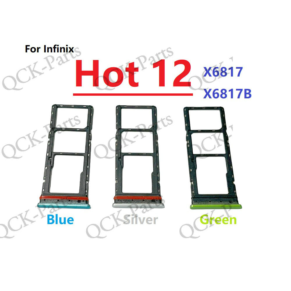 ถาดซิมการ์ดสําหรับ Infinix Hot 12 X6817 X6817B Slot Holder Adapter Connector