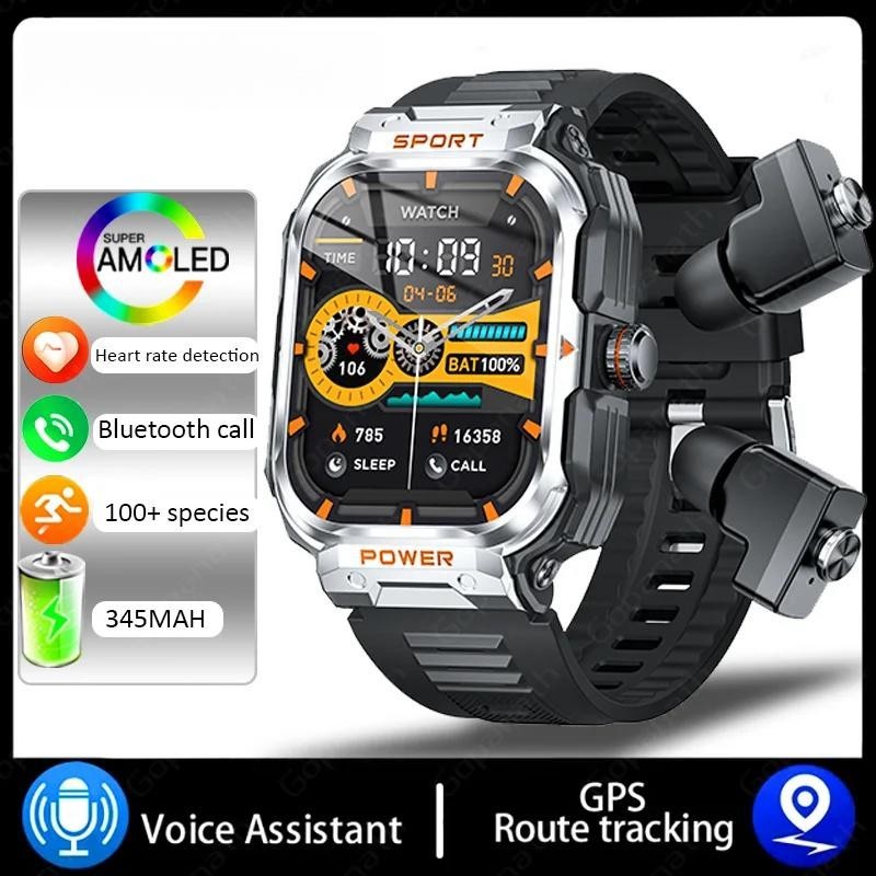 Gt55 ชุดหูฟังสมาร์ทวอท์ช 2.01 นิ้วหน้าจอขนาดใหญ่ NFC TWS 2 in 1 หูฟังไร้สายบลูทูธหูฟังกีฬาสมาร์ทวอทช์