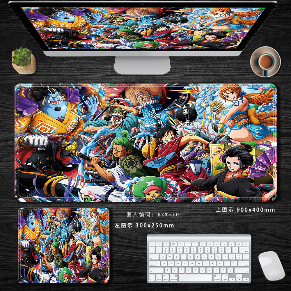 ขนาดใหญ่อะนิเมะ One Piece MousePad XXL 90x40 ซม.Luffy Shanks Zoro Ace Sanji น้ํากฎหมายเกมคีย์บอร์ดมังงะคอมพิวเตอร์สํานักงานเดสก์ท็อปแผ่นป้องกัน